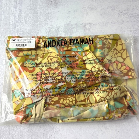 NWT Andrea Iyamah Strata Maxi Dress Strapless Ruffle‎ Tiered US 8 Yellow Print - Picture 5 of 14